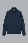 ORGANIC COTTON FLEECE ZIP UP SWEATER NAVY BLUE