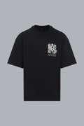 MA FLORAL OS TEE BLACK