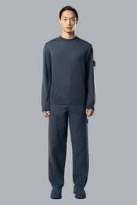S.I. GHOST LIGHT PURE RWS WOOL CREW NECK SLATE BLU