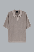 BEVERLY GEBREIDE POLO KHAKI