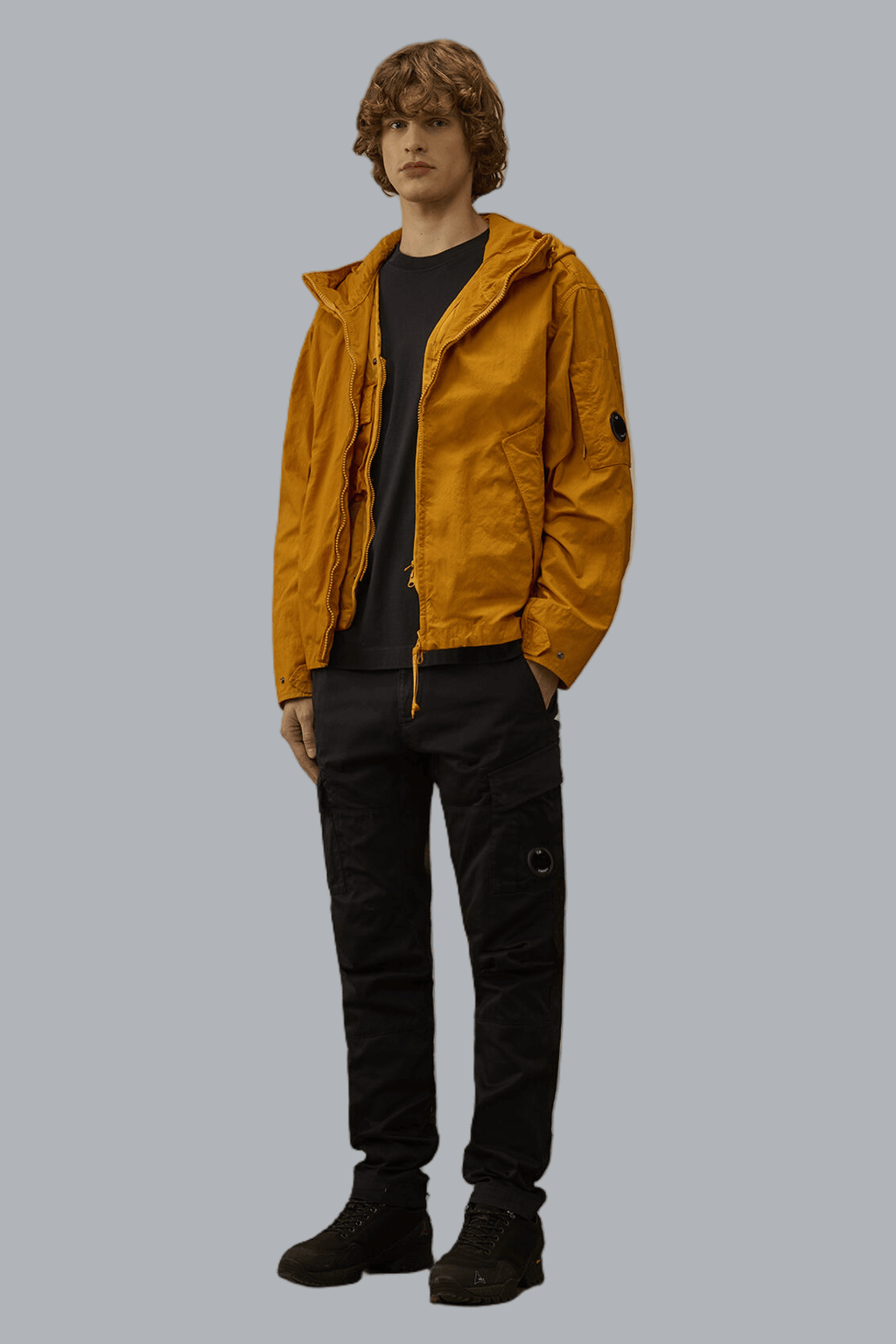 TWILL HOODED LENS JACKET ORANGE