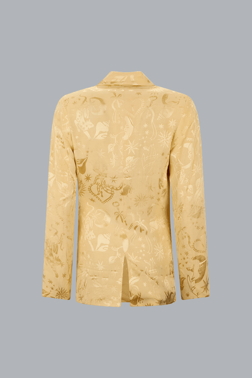 BEIGE BLAZER MET LANGE MOUWEN