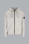 ORGANIC COTTON FLEECE HOODIE SWEATER PEARL GREY