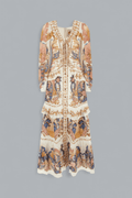 SEA GARDEN OFF-WHITE BRAID DETAILS LONG DRESS