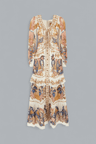 SEA GARDEN OFF-WHITE BREEDTEKENING LANGE JURK
