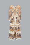 SEA GARDEN OFF-WHITE BREEDTEKENING LANGE JURK