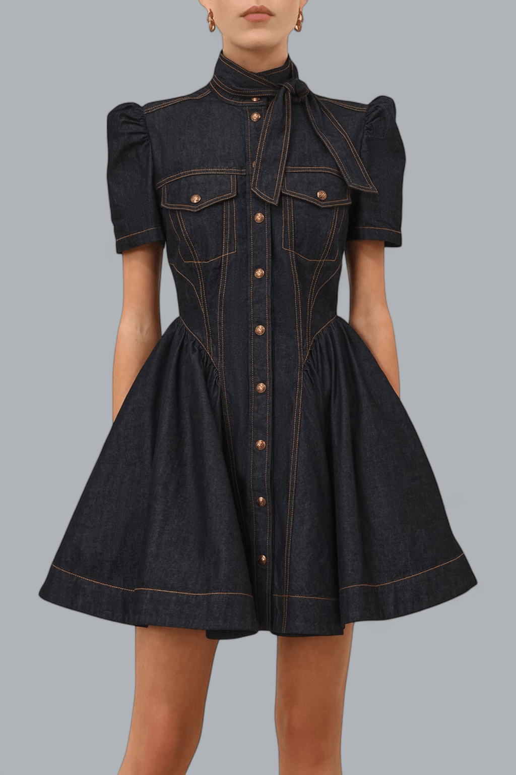 DENIM CORSET MINI DRESS
