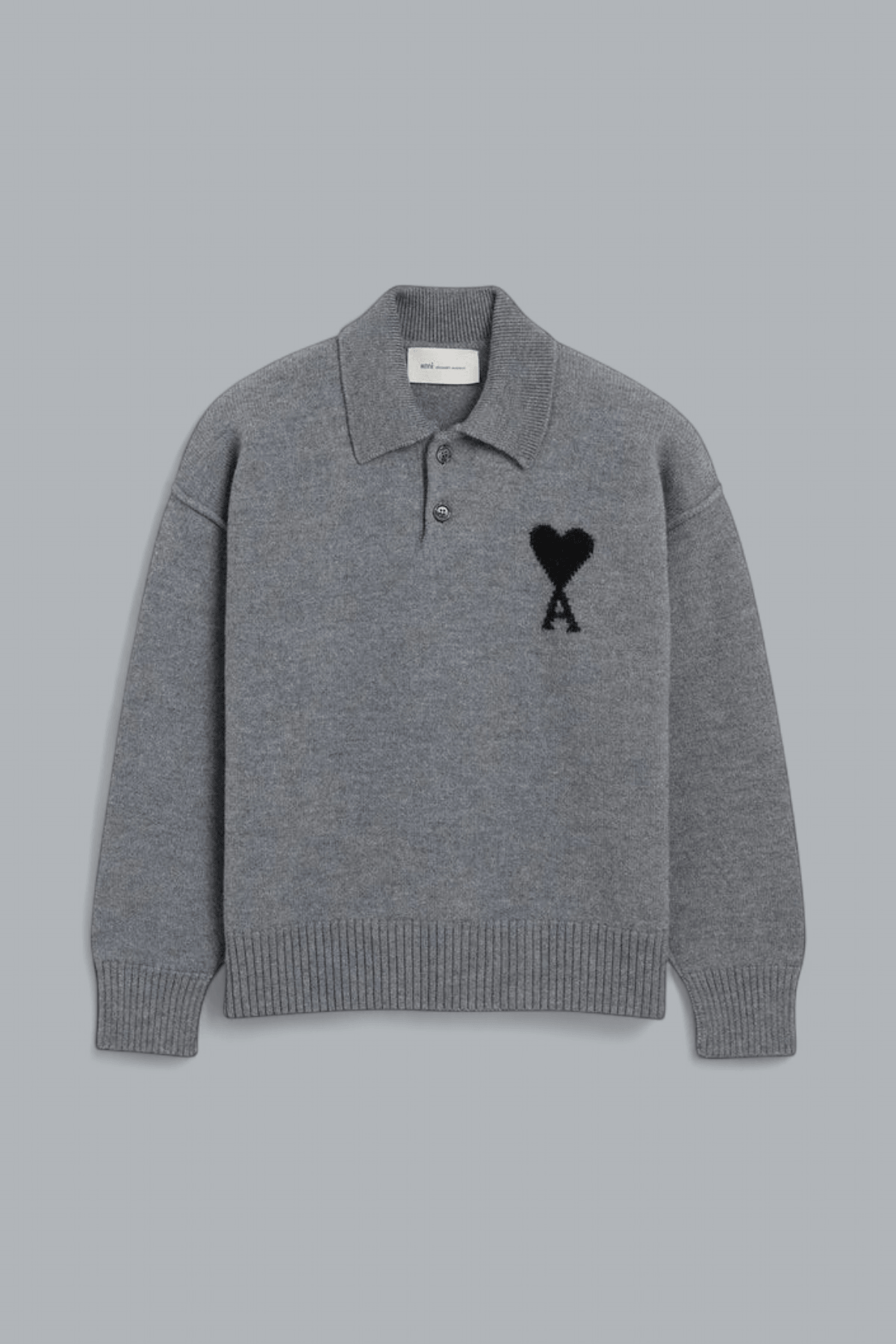 FELTED MERINO WOOL AMI DE COEUR POLO SHIRT