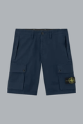 STRETCH ORGANIC COTTON TWILL SHORTS NAVY BLUE