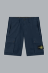 STRETCH ORGANIC COTTON TWILL SHORTS NAVY BLUE