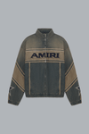 AMIRI SPORT DENIM TRACK JACKET WORN SLATE