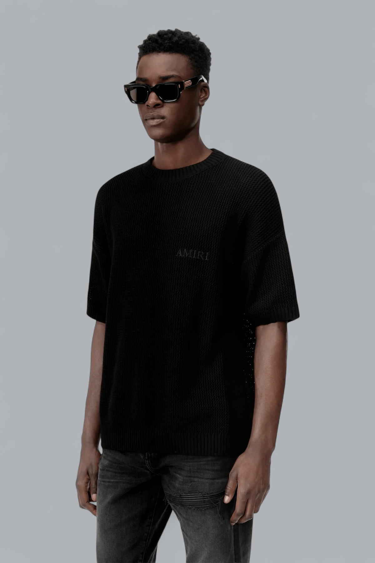 AMIRI LOGO CROCHET T-SHIRT