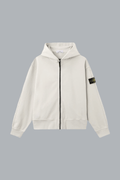 ORGANIC COTTON FLEECE HOODIE SWEATER PEARL GREY