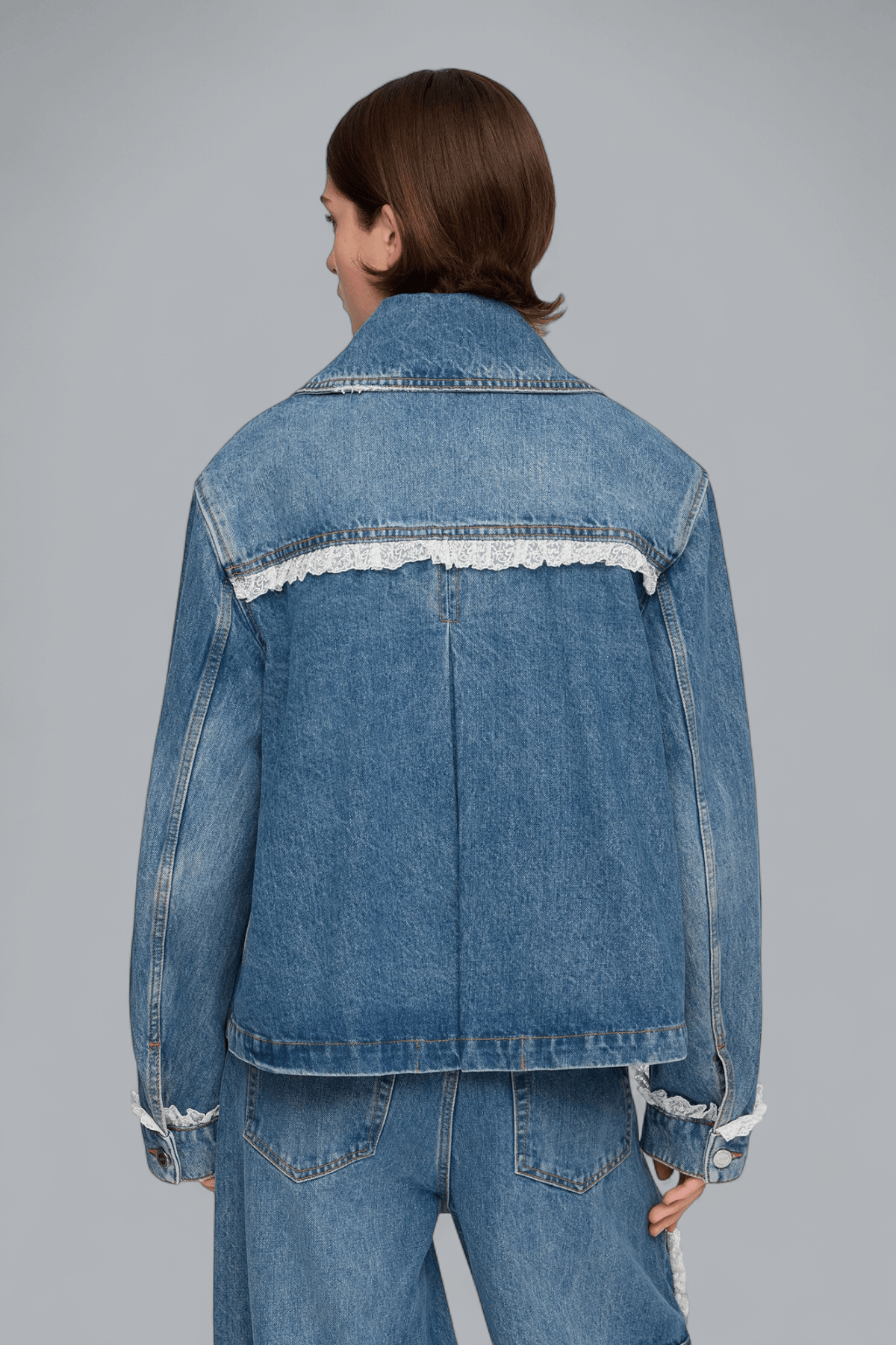 RIGID DENIM LACE JACKET