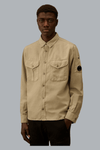 COTTON/LINEN LONG SLEEVE BUTTON SHIRT DOVE