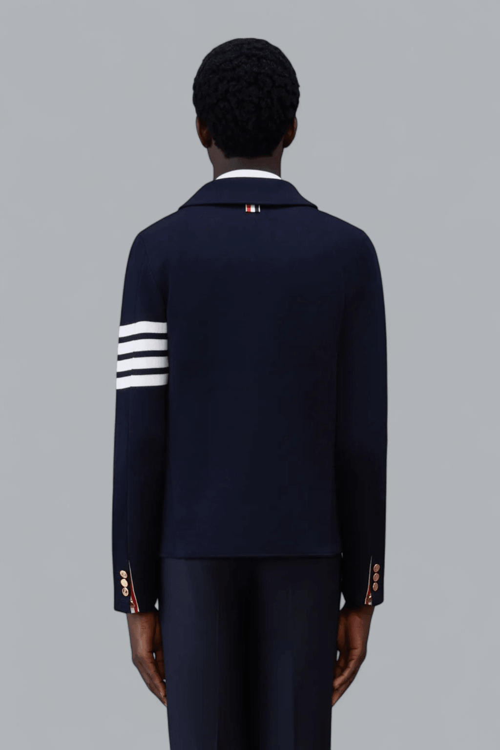 SINGLE BREASTED FINE MERINO WOOL 4 BAR CARDIGAN