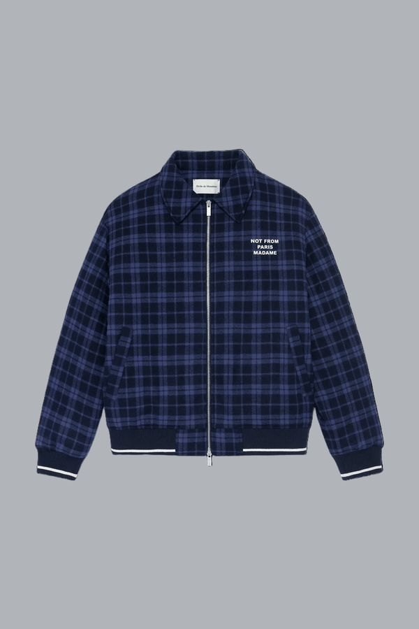CHECK FLANNEL SLOGAN JACKET
