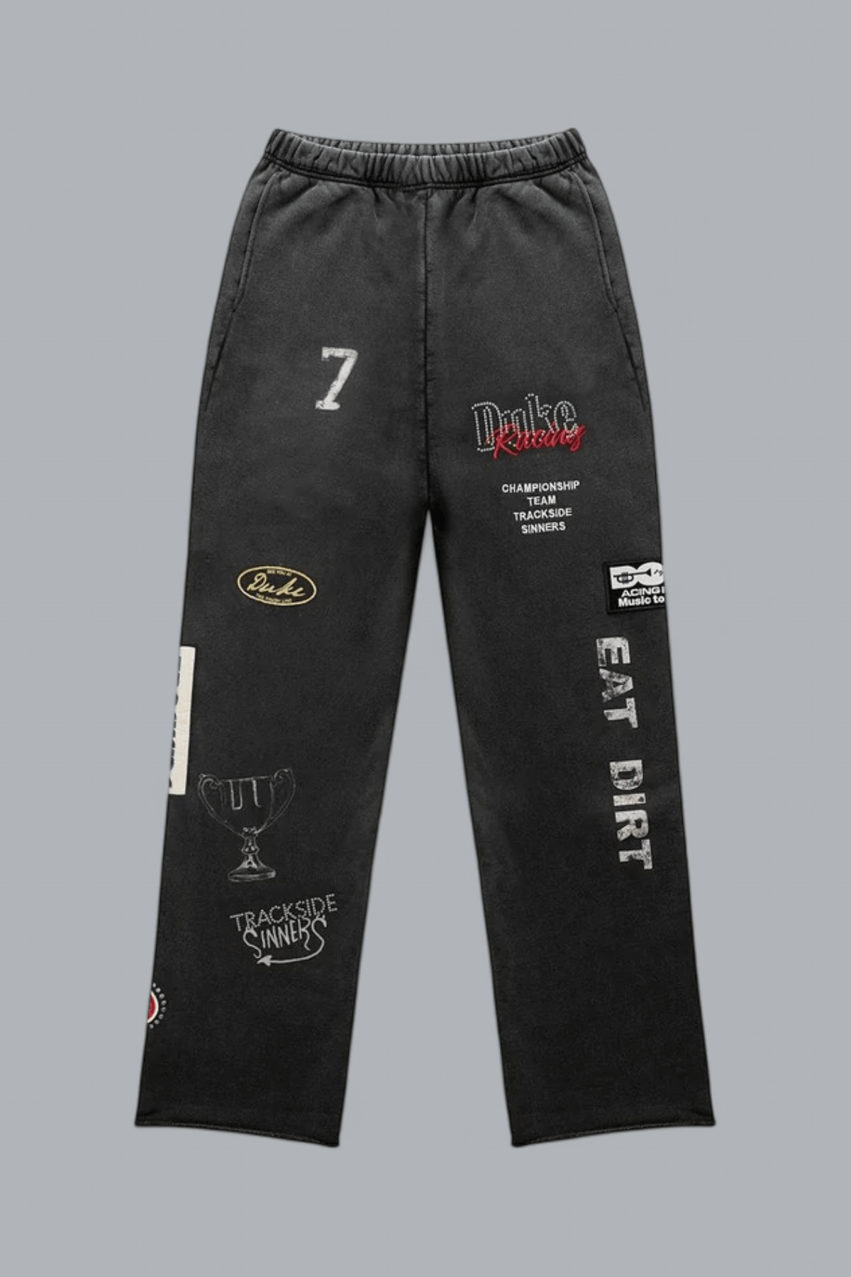 Geborduurde gewassen joggingbroek