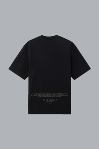 ALL AROUND COMPASS' PRINT T-SHIRT VAN BIOLOGISCH KATOENEN JERSEY IN ZWART