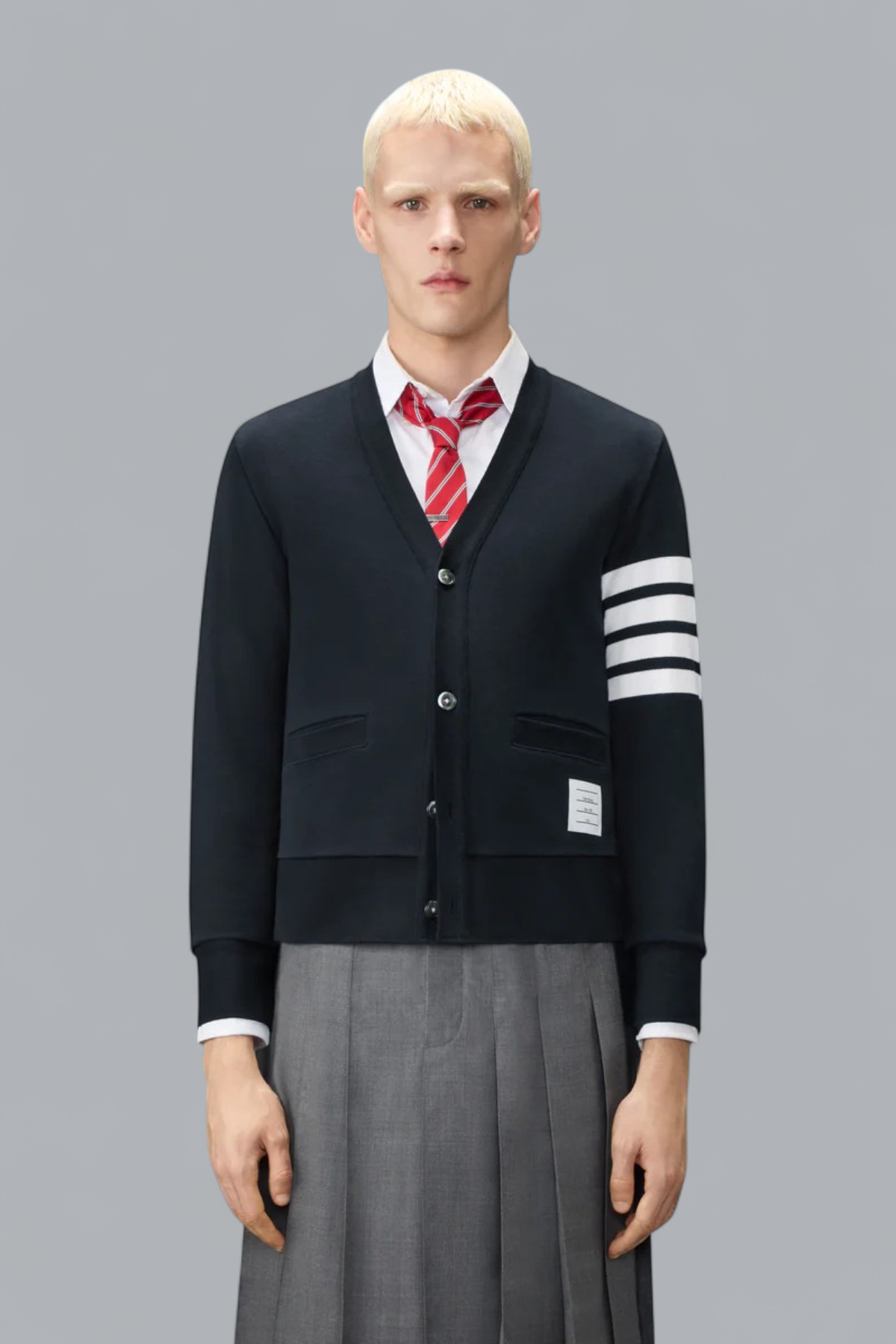 Sailboat-Cardigan aus klassischem Loopback-Material mit 4-Bar-Motiv