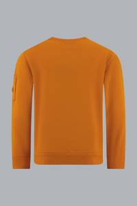 COTTON DIAGONAL FLEECE CREWNECK LENS SWEATSHIRT ORANGE