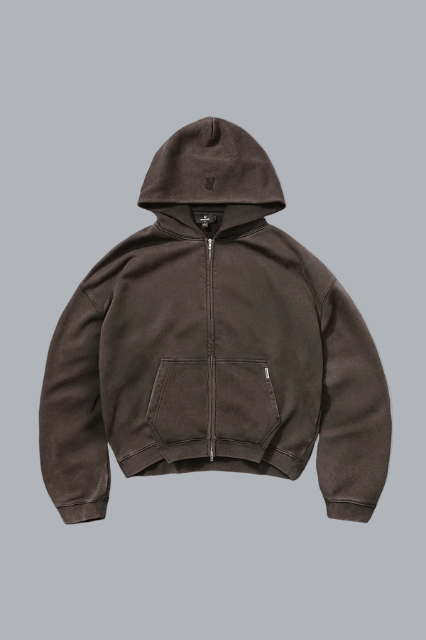 INITIAL BOXY OVERSIZED ZIP THROUGH HOODIE