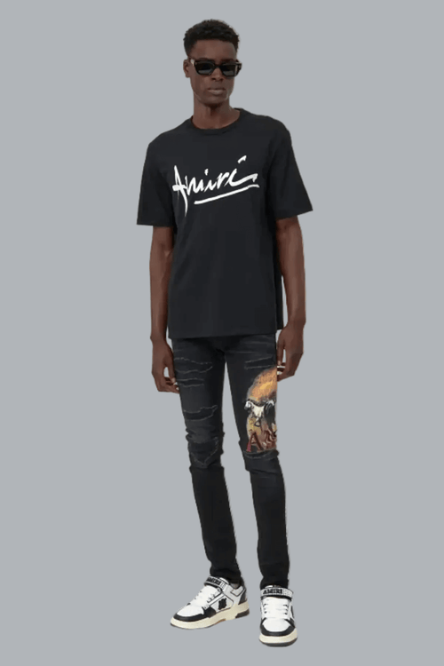 AMIRI SCRIPT T-SHIRT ZWART