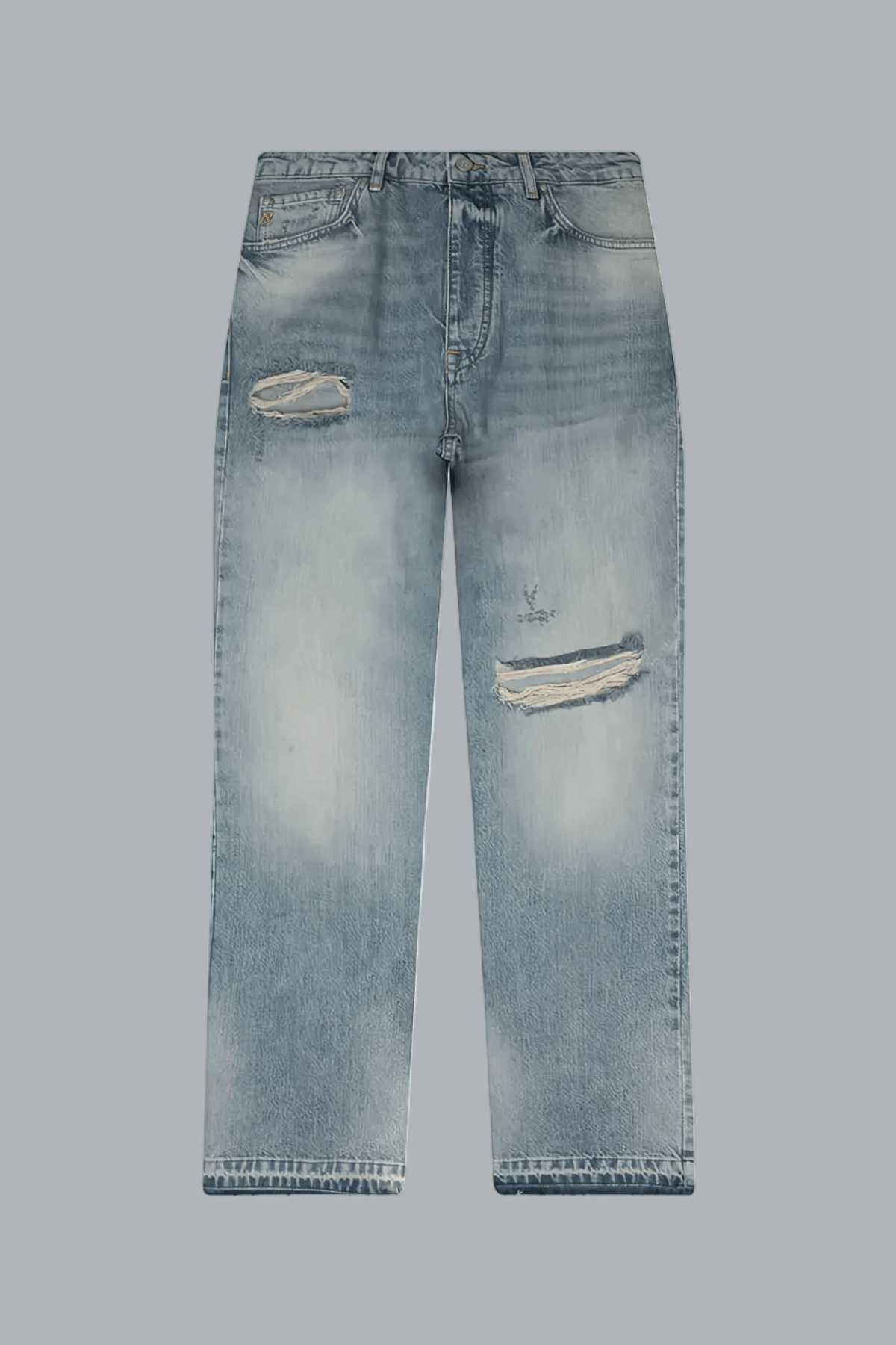RIPPED HEATON DENIM STRAIGHT JEANS