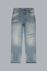 RIPPED HEATON DENIM STRAIGHT JEANS