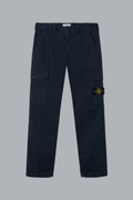 ORGANIC COTTON STRETCH BROKEN TWILL TROUSERS NAVY BLUE
