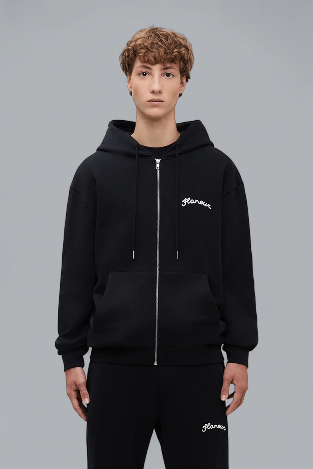 SIGNATURE LOGO ZIP THROUGH HOODIE