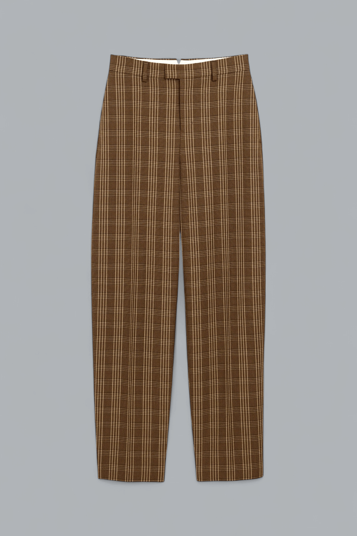 CHECKED WOOL BALLOON TROUSERS