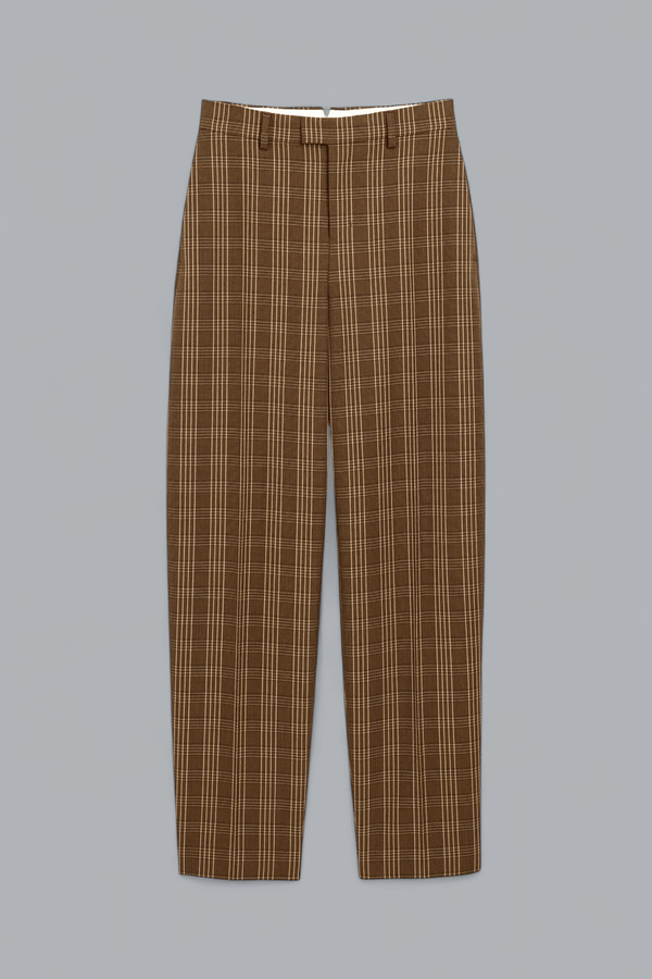 CHECKED WOOL BALLOON TROUSERS