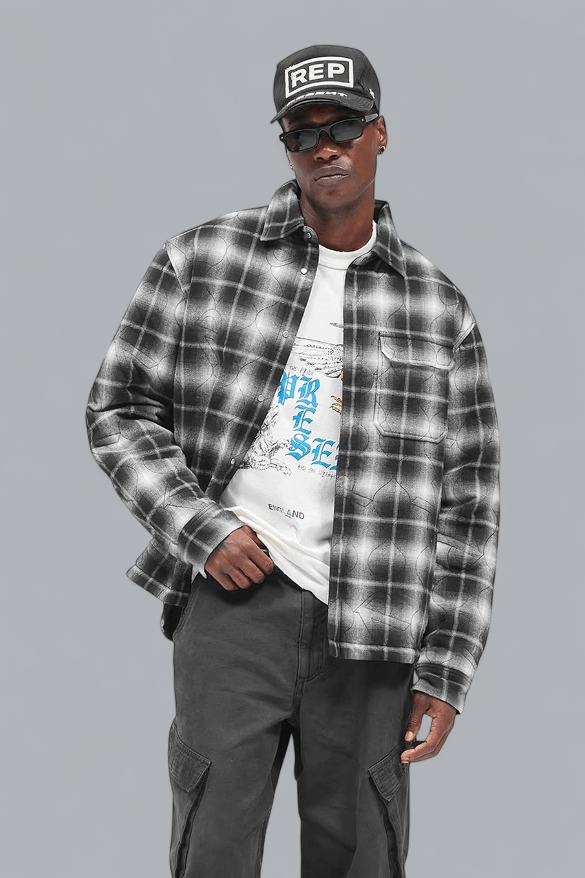LOGO QUILTED FLANNEL SHIRT