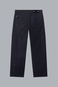 INDIGO DENIM RAW STRAIGHT JEANS BLUE RAW