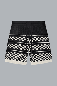 CHECKERED MESH SHORT BLACK