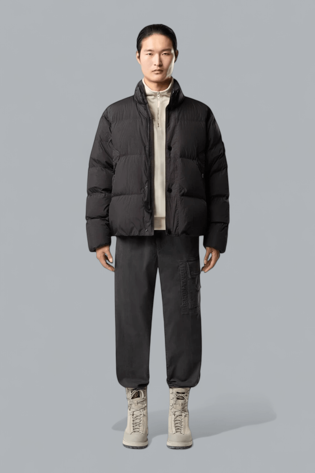 Daunenjacke aus garment-dyed Crinkle Reps NY