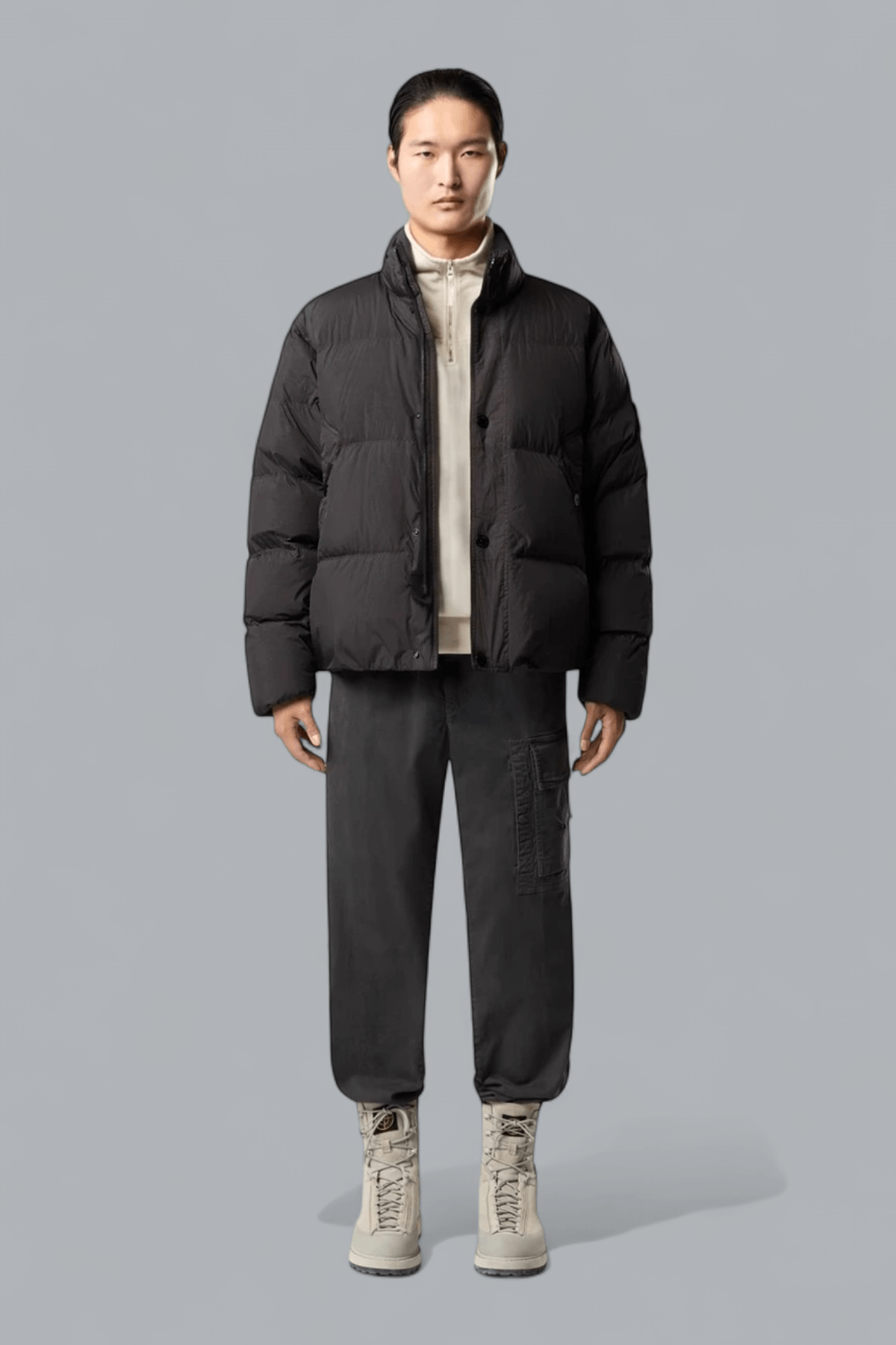Daunenjacke aus garment-dyed Crinkle Reps NY