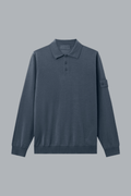 SI GHOST LIGHT PURE RWS WOLLEN POLOSHIRT LEIGRISCH BLAUW