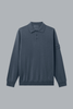 S.I. GHOST LIGHT PURE RWS WOOL POLO SHIRT SLATE BLU