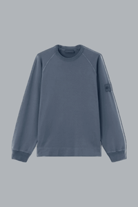 STRETCH COTTON FLEECE SWEATSHIRT SLATE BLU