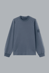 STRETCH COTTON FLEECE SWEATSHIRT SLATE BLU