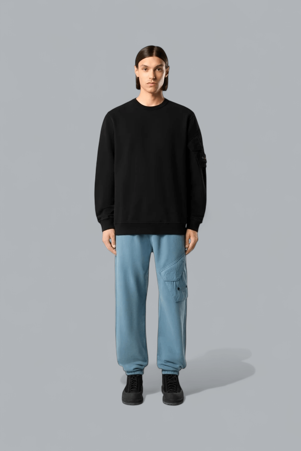 BRUSHED ORGANIC COTTON FLEECE SWEATER