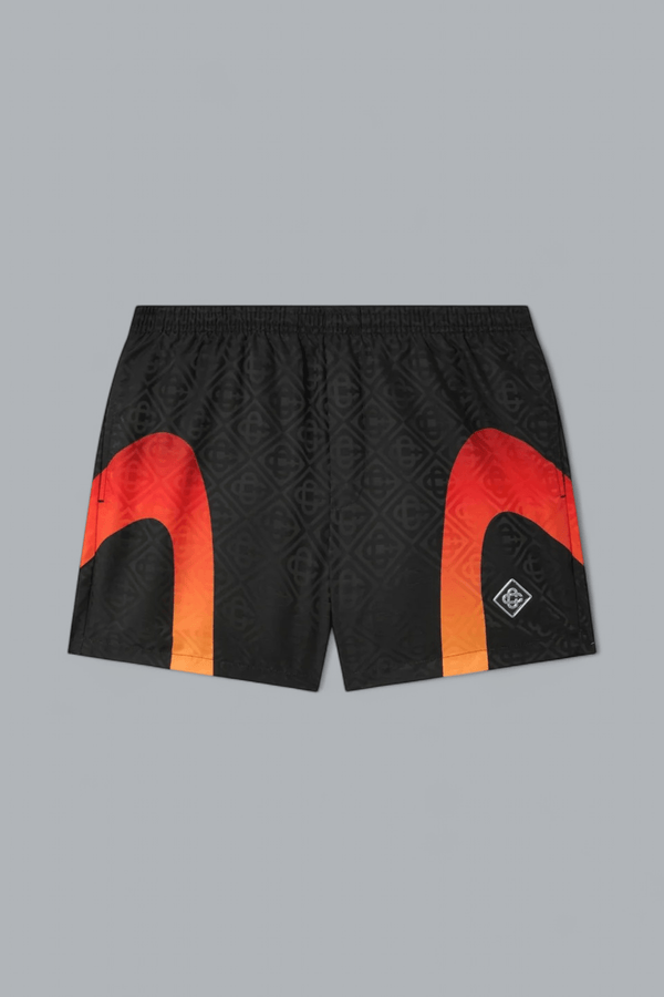 Badeshorts mit Monogramm und Farbverlauf