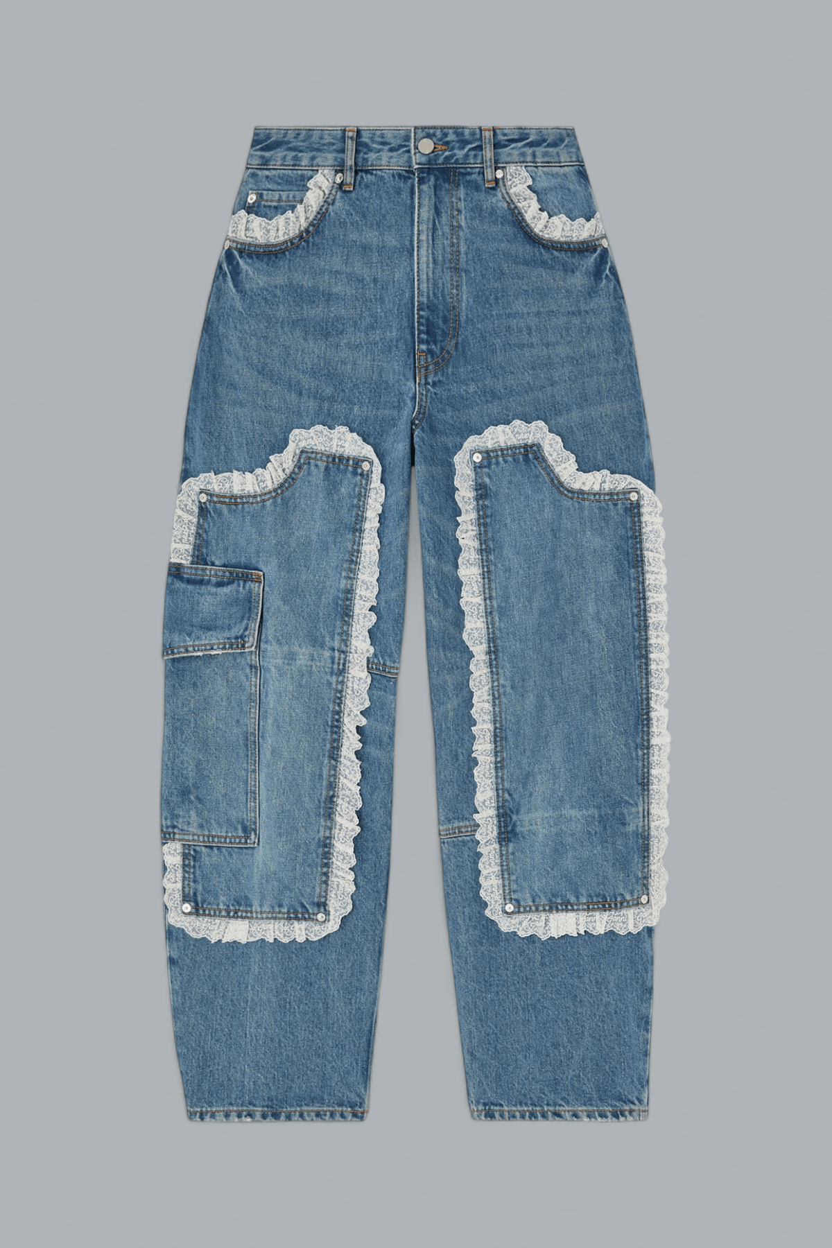 RIGID DENIM LACE AUDRI JEANS
