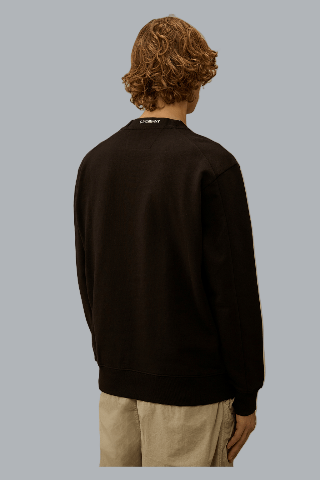 DIAGONAL RAISED FLEECE CREWNECK LENS SWEATSHIRT BLACK