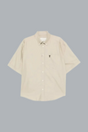 BOXY SHORT SLEEVE SHIRT BEIGE TAUPE