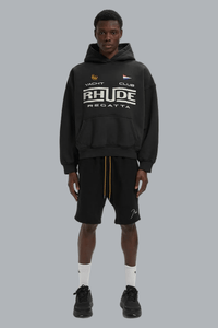 RHUDE REGATTA CLUB HOODIE VINTAGE BLACK/ WHITE