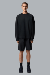 STRETCH COTTON FLEECE SWEATSHIRT NAVY BLUE