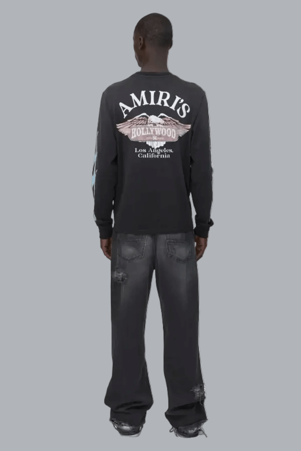 AMIRI EAGLE FLAMES LS TEE BLACK